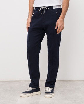 Doriani Cashmere Сині спортивні штани з відворотами 840PANTTAZF1853J29