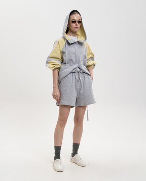 The Attico Серые меланжевые шорты с нашивкой логотипа 260WCQ00013JJF007AA