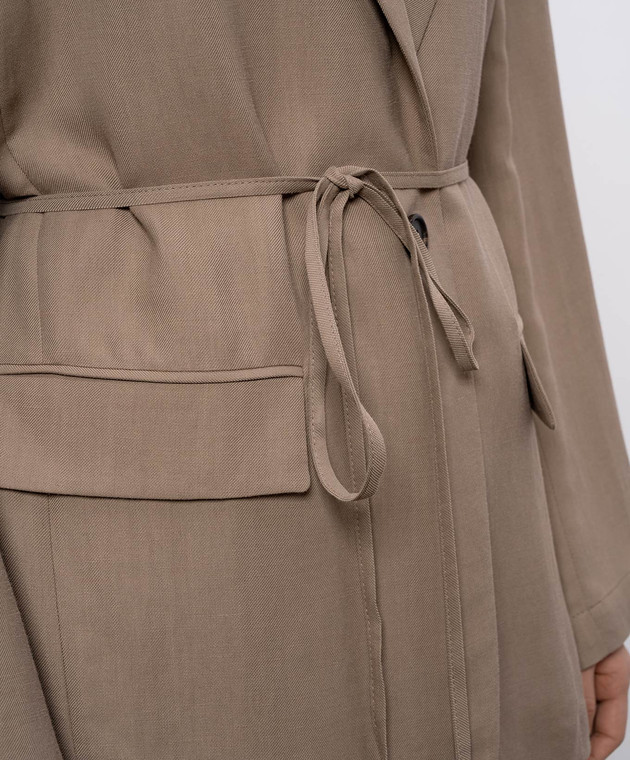 Brunello Cucinelli Коричневий жакет з льоном MH1267591 зображення 5