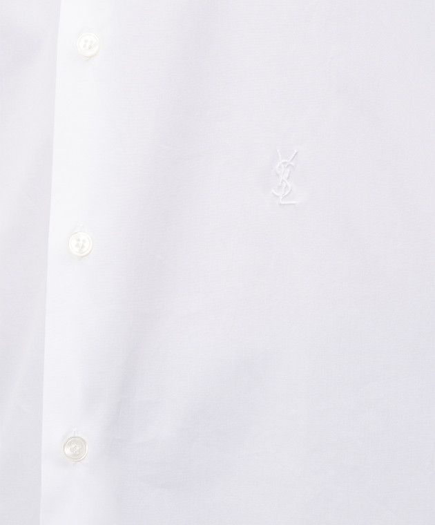 Saint Laurent Біла сорочка з вишивкою монограми логотипа 859779Y2N48 зображення 4