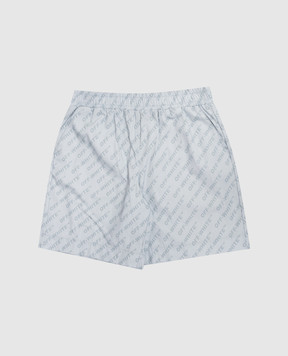 Off-White Дитячі блакитні шорти в принт логотипа 44BCB00CS26F001