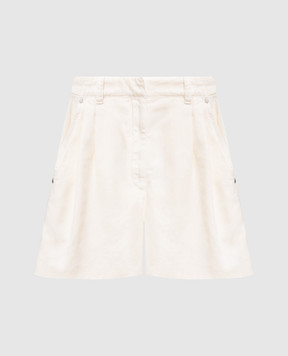 Brunello Cucinelli Джинсовые шорты цвета айвори с льном ML996P5761