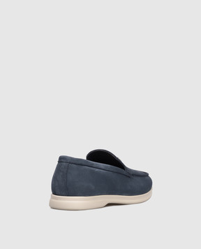 Zilli Синие лоферы из нубука с логотипом 101Csh