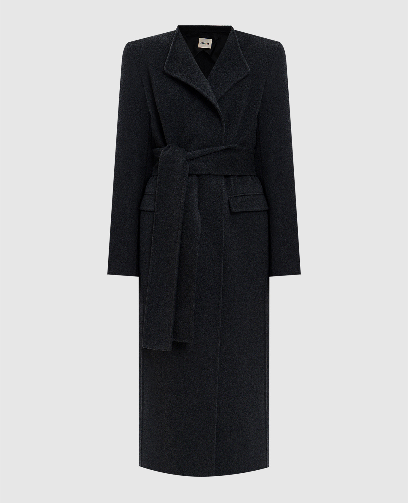 Серое пальто на запах Jelson из шерсти