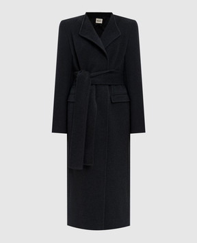 Khaite Серое пальто на запах Jelson из шерсти 7139547