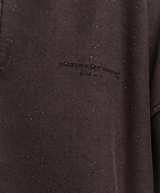 Alexander Wang Коричнева спортивна куртка з кристалами UCC3262304 зображення 5