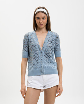 Ermanno Scervino Блакитний кардиган з кристалами D485N308CTYLE