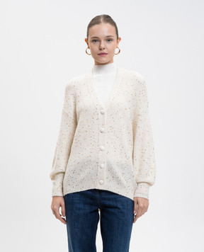 Twinset Білий кардиган з паєтками 252LL3BDD