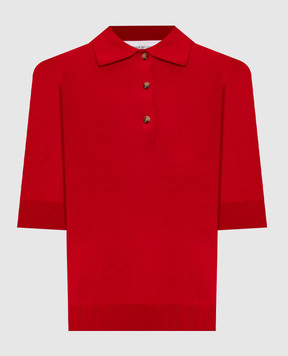 Victoria Beckham Червоне поло з вовни з логотипом 1126KTP007013A