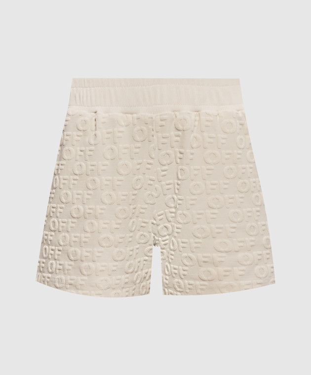 Off-White Бежевые шорты в логотипе шаблон 2SJ00711L