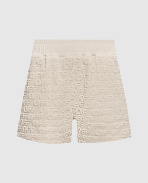 Off-White Бежевые шорты в логотипе шаблон 2SJ00711L