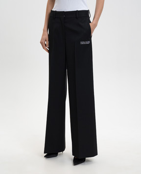 Off-White Черные брюки из шерсти с логотипом 2CA174C99FAB002
