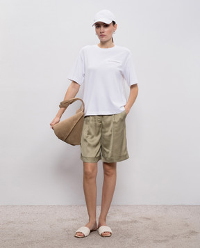 Peserico Шорти кольору хакі з відворотами A04083Z06638