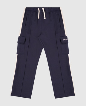 Palm Angels Детские синие спортивные брюки с логотипом PBCJ008F25FLE001412