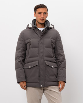 Brunello Cucinelli Сірий пуховик MV4061823