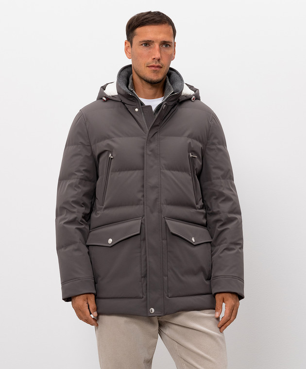 Brunello Cucinelli Серый пуховик MV4061823 изображение 3