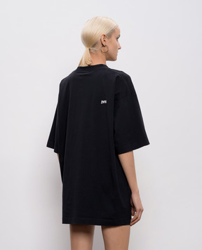 Vetements Черная футболка с принтом ME76TR189Bw