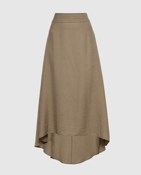 Peserico Спідниця кольору хакі з льоном A0511805435