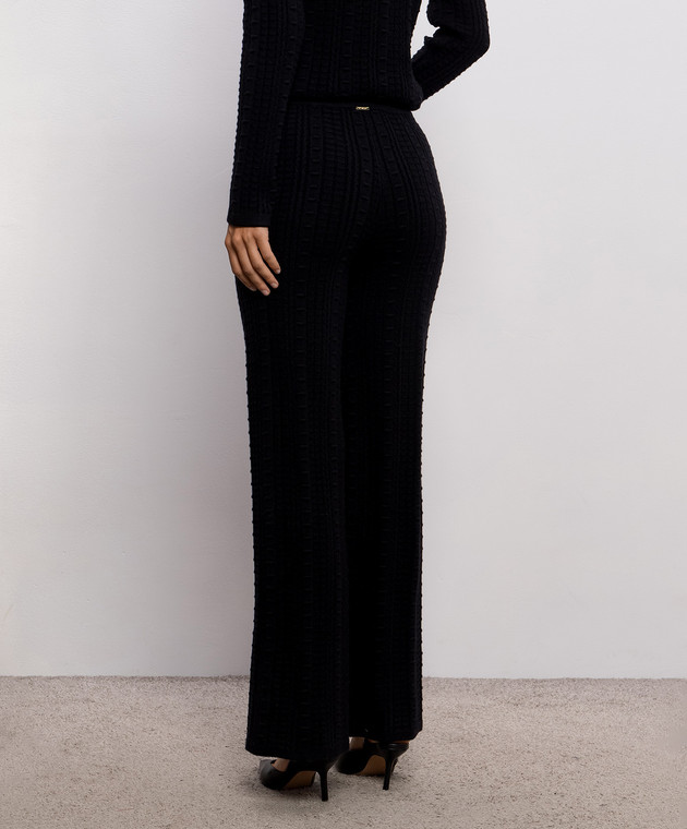 Twinset Черные брюки с фактурным узором 262TP3102 изображение 4