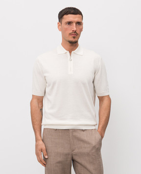 Stefano Ricci Поло із шовку кольору айворі K616445P30F26112