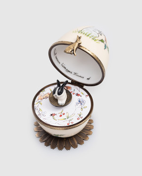 Fanex France Бежевое музыкальное фарфоровое яйцо Кролик OPLABEIGE