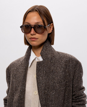 Brunello Cucinelli Серые очки с гравировкой логотипа MOCMULTS55