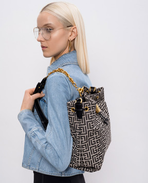 Balmain Черный рюкзак Pulse в монограммы шаблон GN1GE036TJTE
