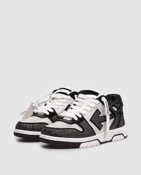 Off-White Черные замшевые кроссовки Out of Office Crystal OWIA259C99LEA01A
