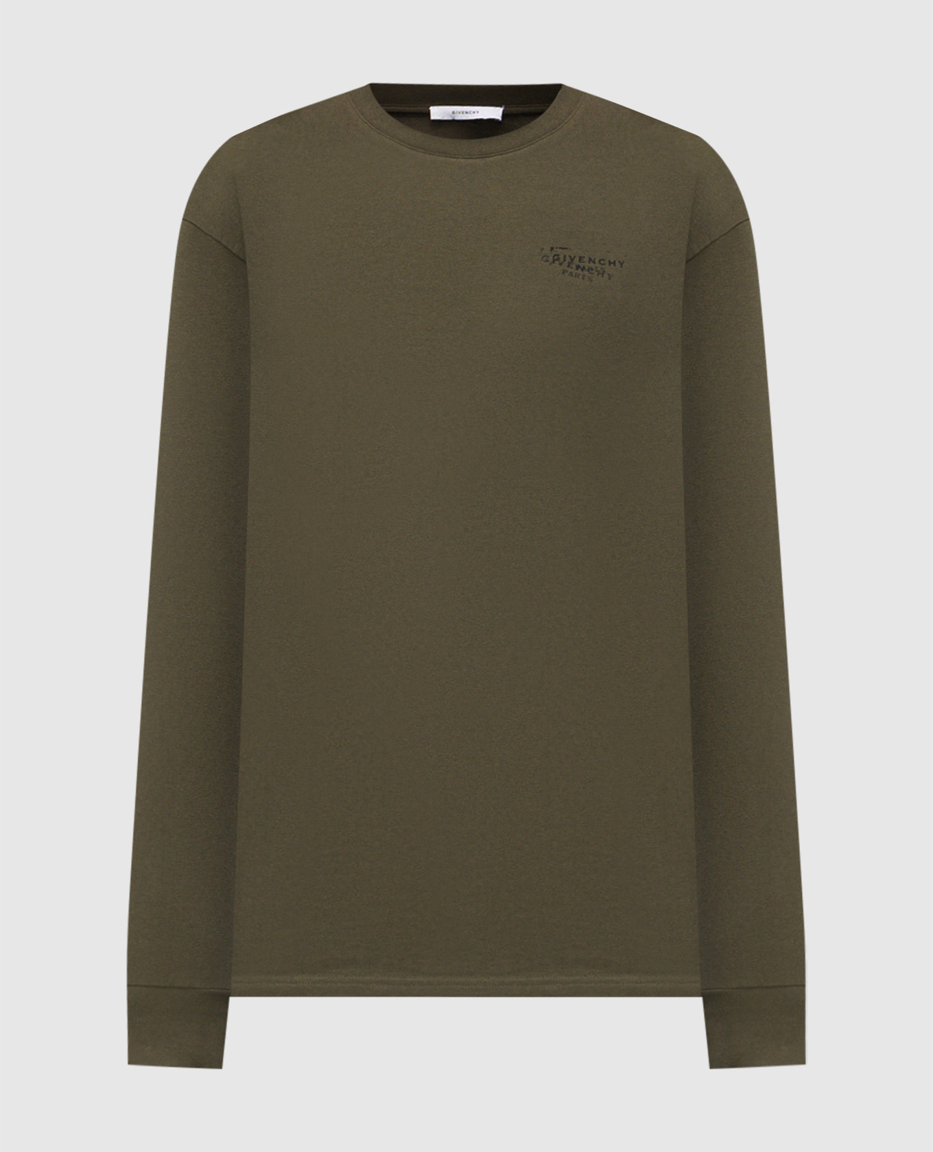 Лонгслив цвета хаки с логотипом