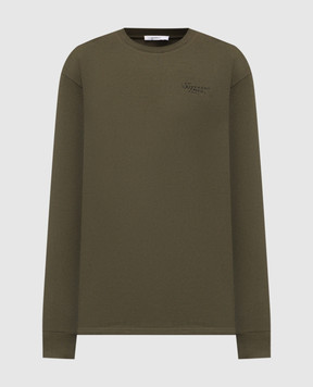 Givenchy Лонгслів кольору хакі з логотипом BM71MH3YSA