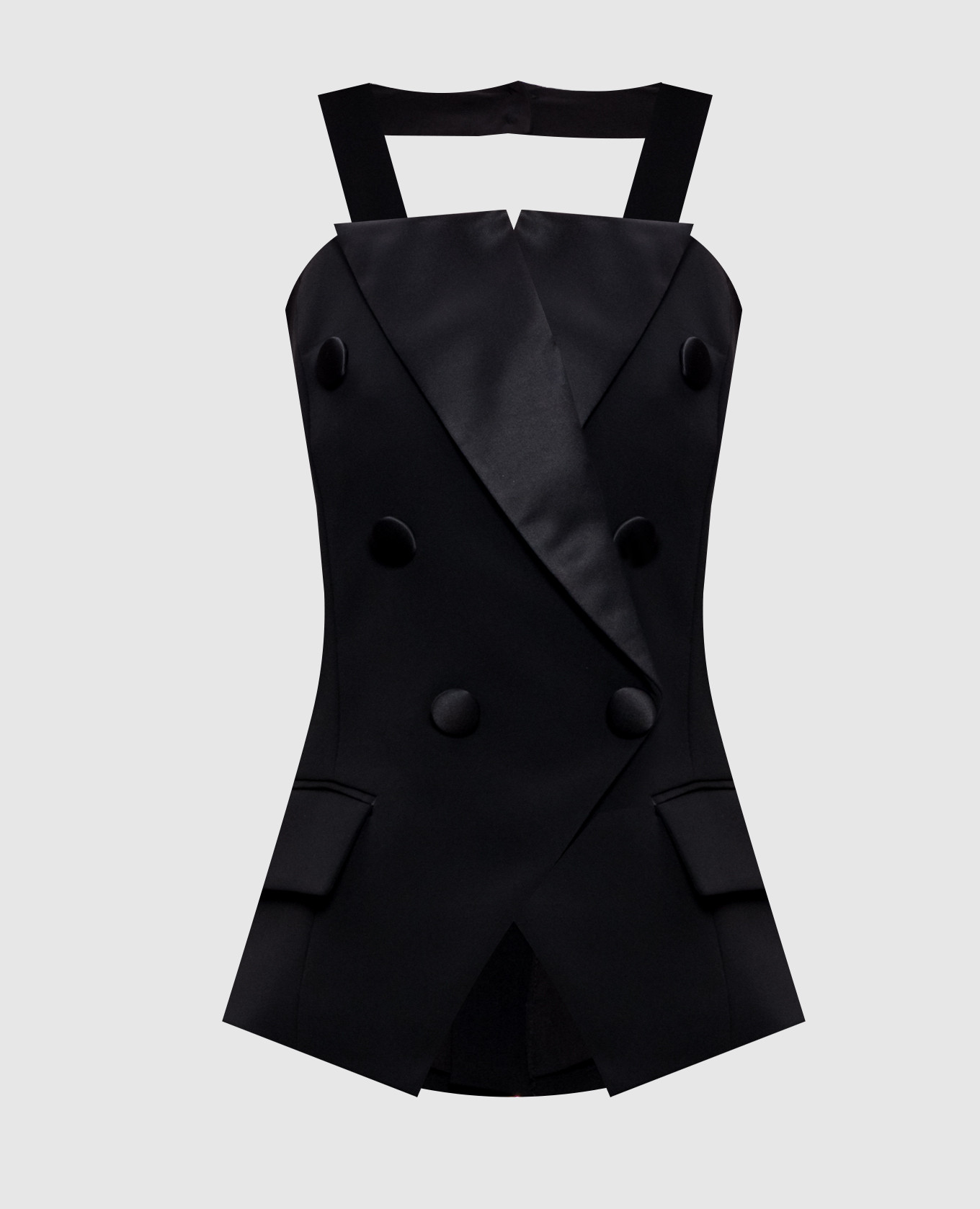 Черный топ в стиле жилета с металлическим логотипом