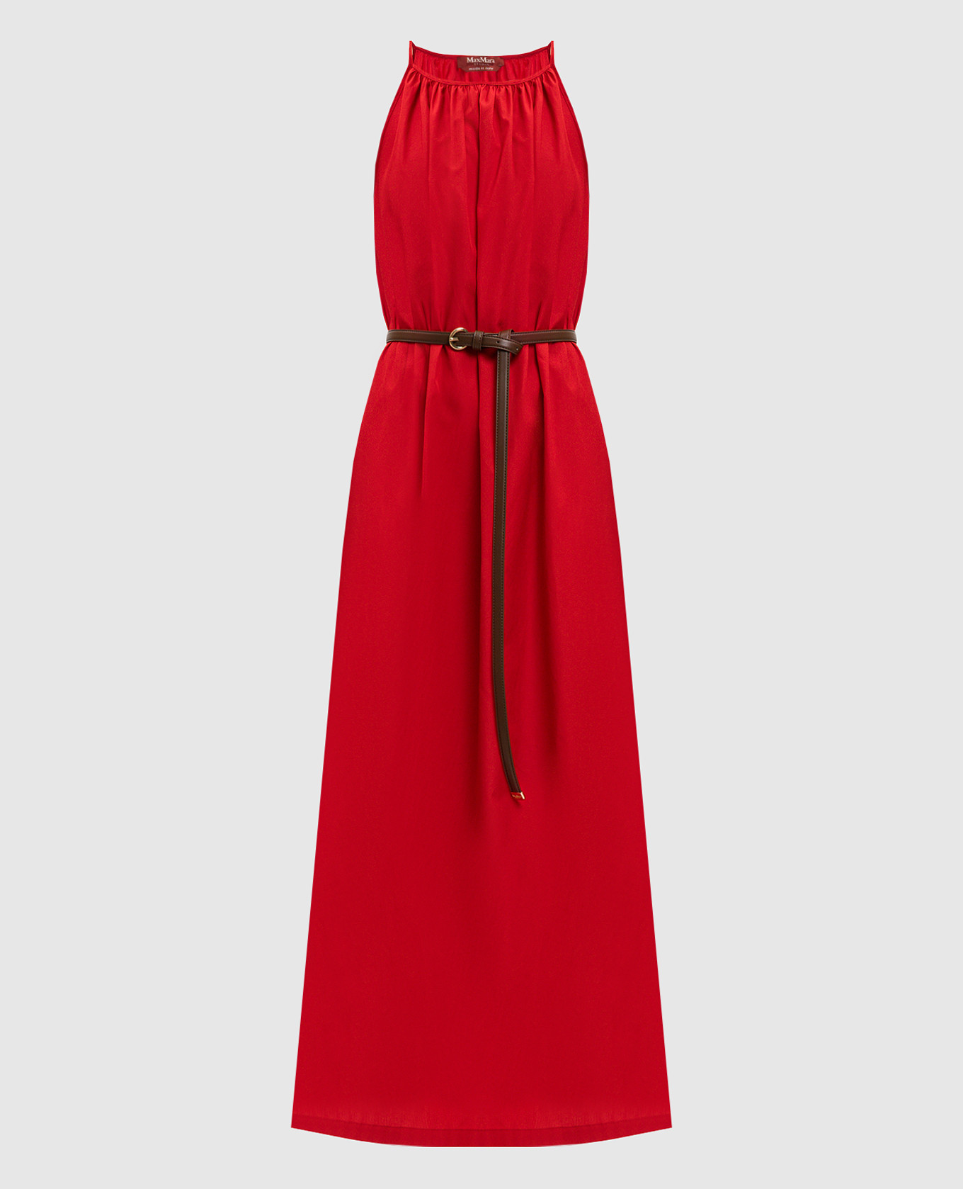 Красное платье с поясом