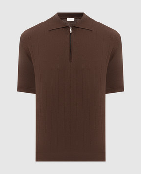 Bilancioni Коричневе поло в перфоровану смужку BE26M5PZF5