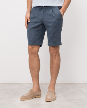 Enrico Mandelli Сині шорти з вовни, шовку та льону GYMSHO6020