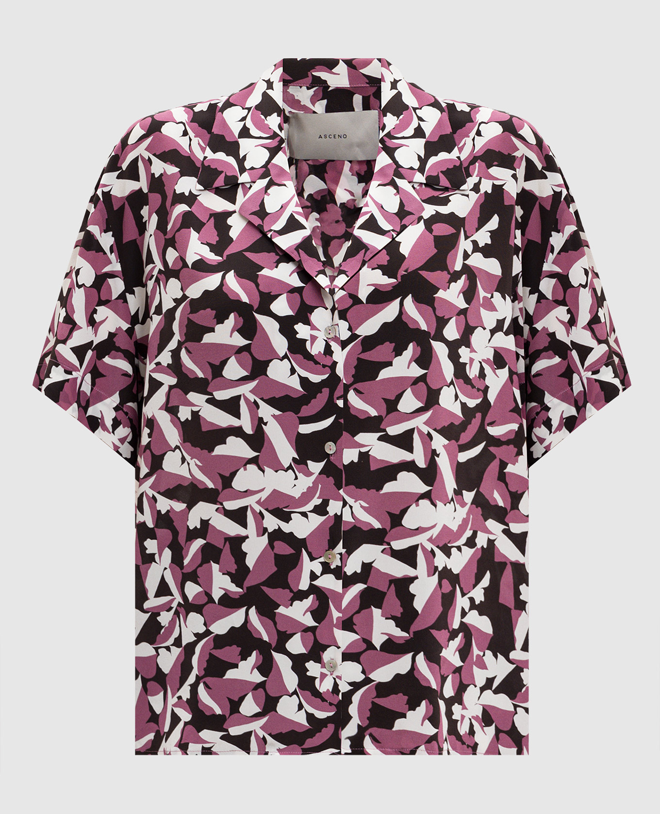 Розовая блуза из шелка в принт