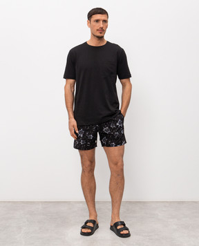 Vilebrequin Черная футболка Titan с вышивкой эмблемы TTNU0P00