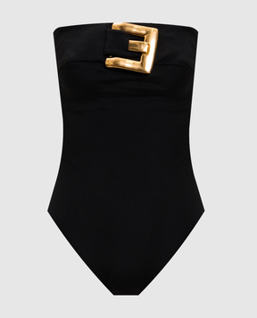 Balmain Черное боди с пряжкой GF1BA285JL05