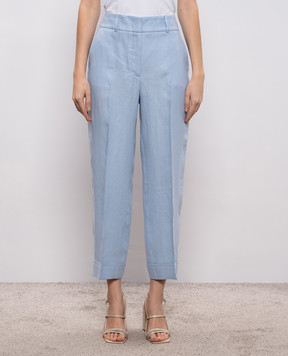 Peserico Блакитні штани з льону з відворотами A04210D02606