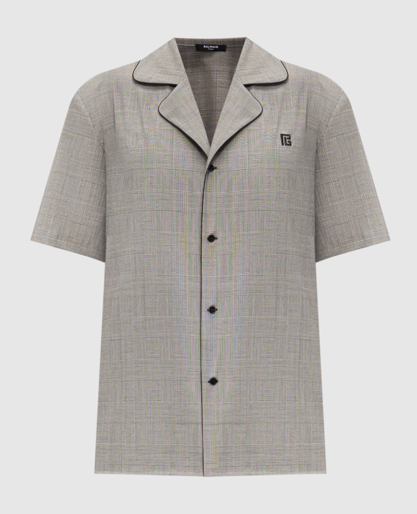 

Серая рубашка из шерсти в виндзорскую клеточку, Серый, Рубашки