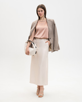 Peserico Бежевая юбка меди с льном P05143Z01921