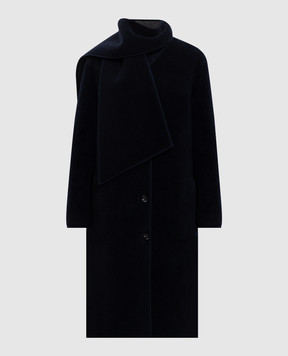 Loro Piana Голубое пальто с шерсти и шелка Gladwin Blouson FAO6695