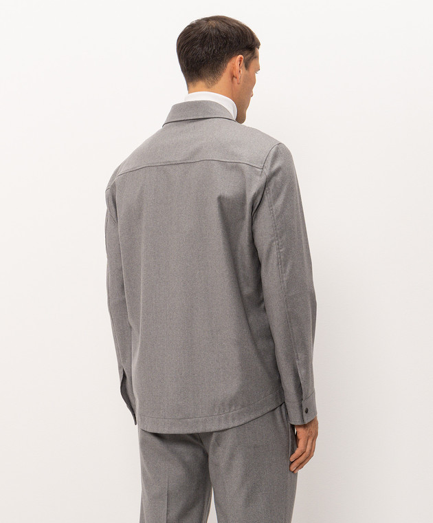 Cashmere&Whiskey Сіра сорочка з вовни та кашеміру 07687R0776 зображення 4