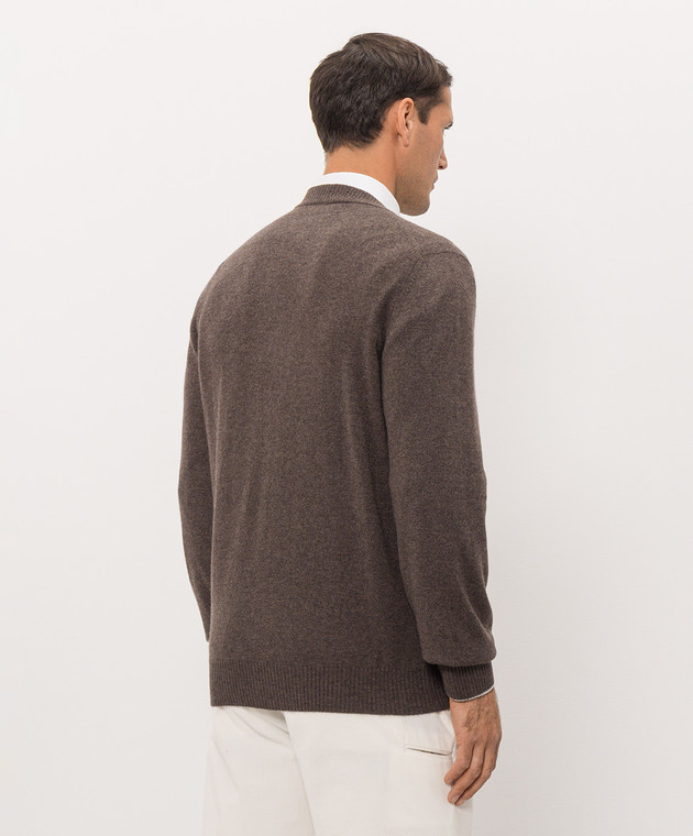Brunello Cucinelli Коричневий кардиган з кашеміру M22203806 зображення 4