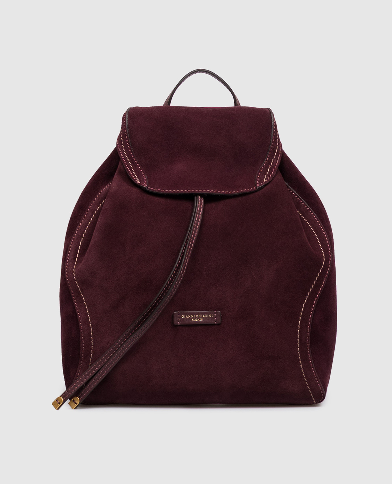 Бордовый замшевый рюкзак Violette с логотипом