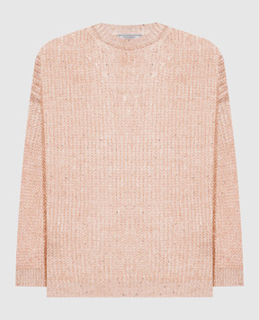 Peserico Рожевий джемпер з льону з паєтками S99134F059263A