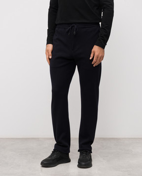 Canali Сині штани з вовни JJ03342J7003