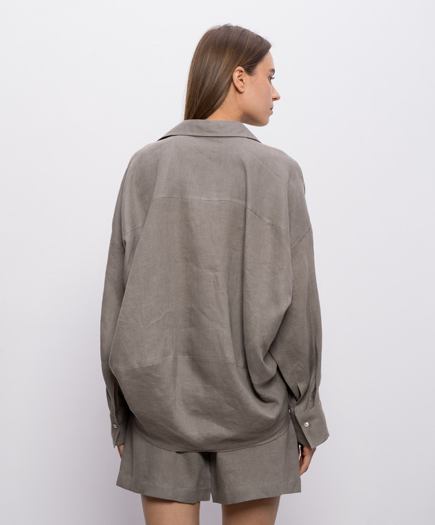 Brunello Cucinelli Зелена сорочка з льону MA698MQ705 зображення 4