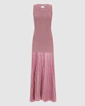 Twinset Рожева сукня міді з люрексом 261TP3123