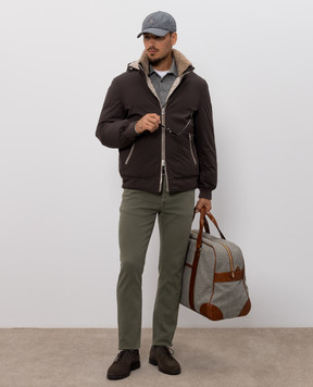 Brunello Cucinelli Серое поло из кашемира M2200295