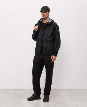 Stone Island Черная куртка с логотипом патча L1S154100004S0A21